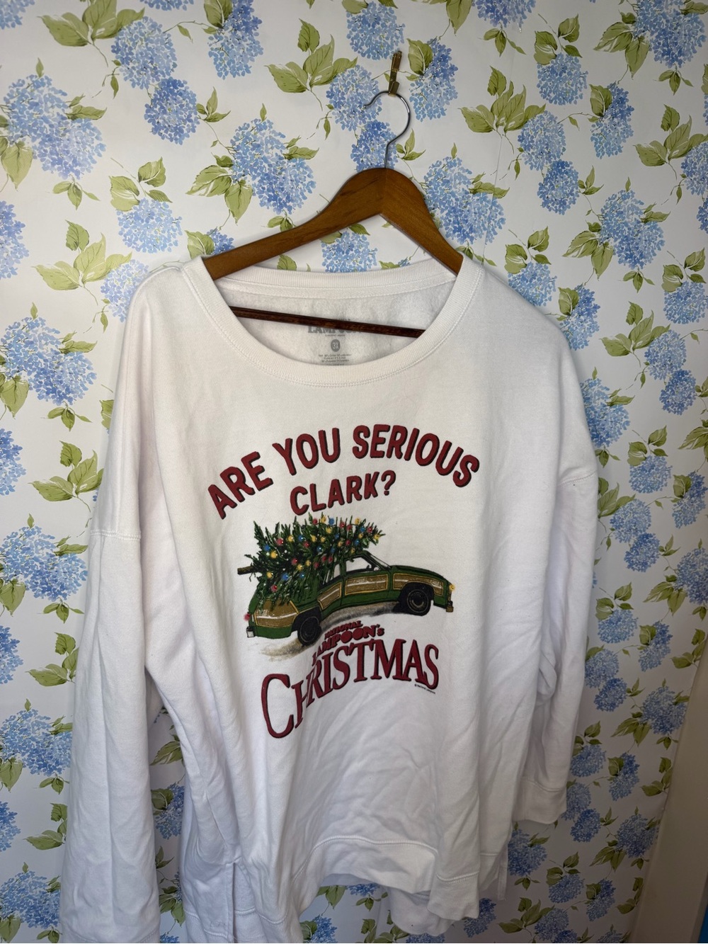 White 'Are You Serious Clark?' Christmas Sweatshirt